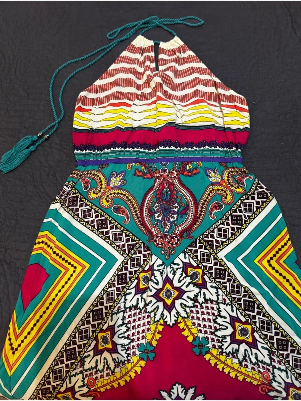 Flying Tomato Red & Green Printed Boho Maxi Skirt - Picture 3 of 5